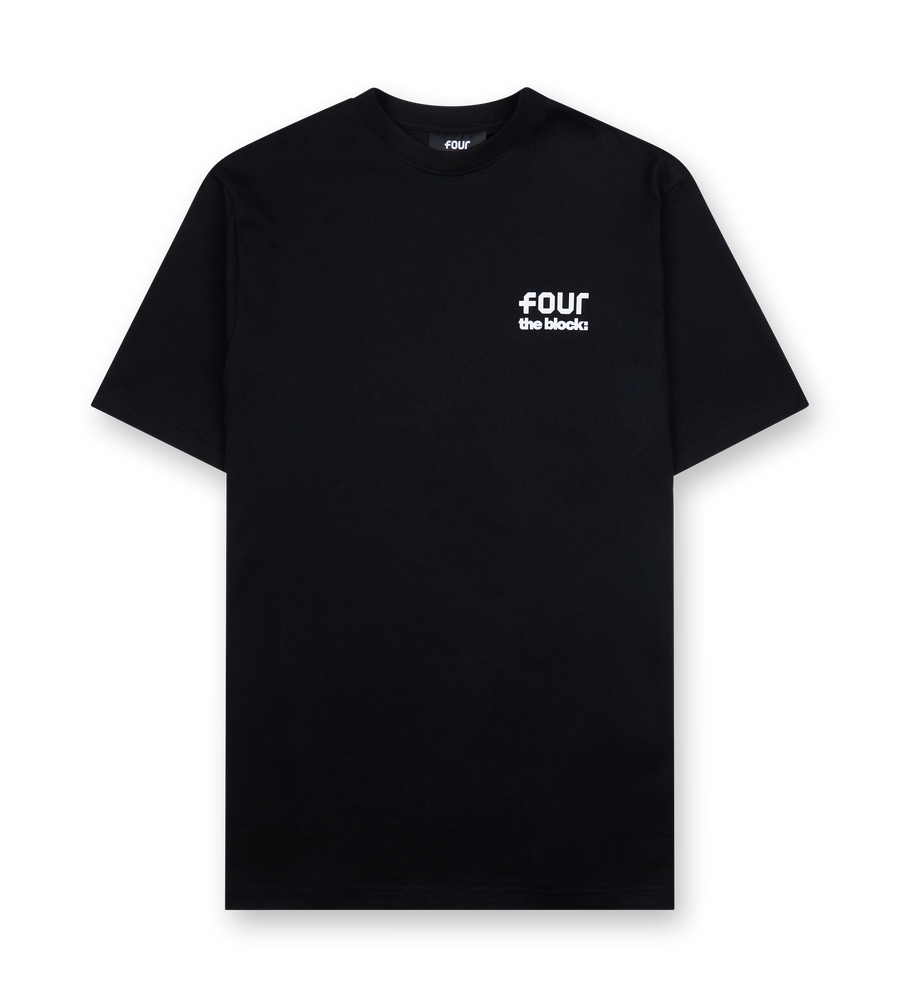 FOUR x The Block Logo T-shirt Black