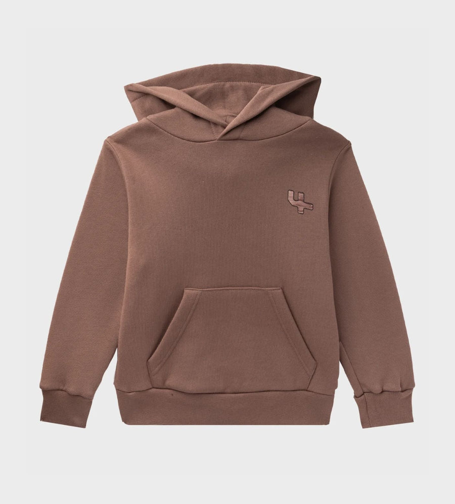 Kids Outline Logo Hoodie Coffee Quartz