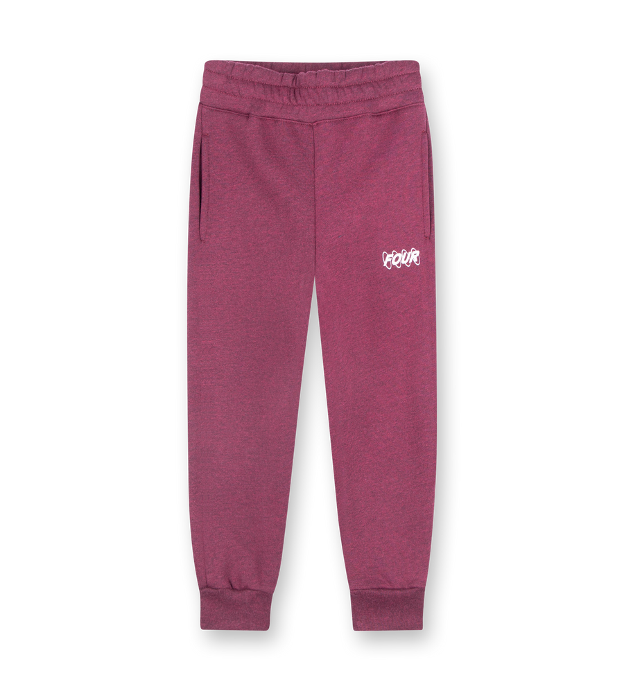 Kids Circles Logo Sweatpants Red Melange