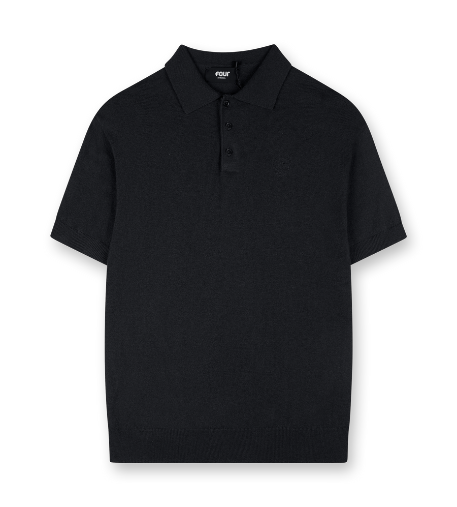 Knitted Polo Dark Grey