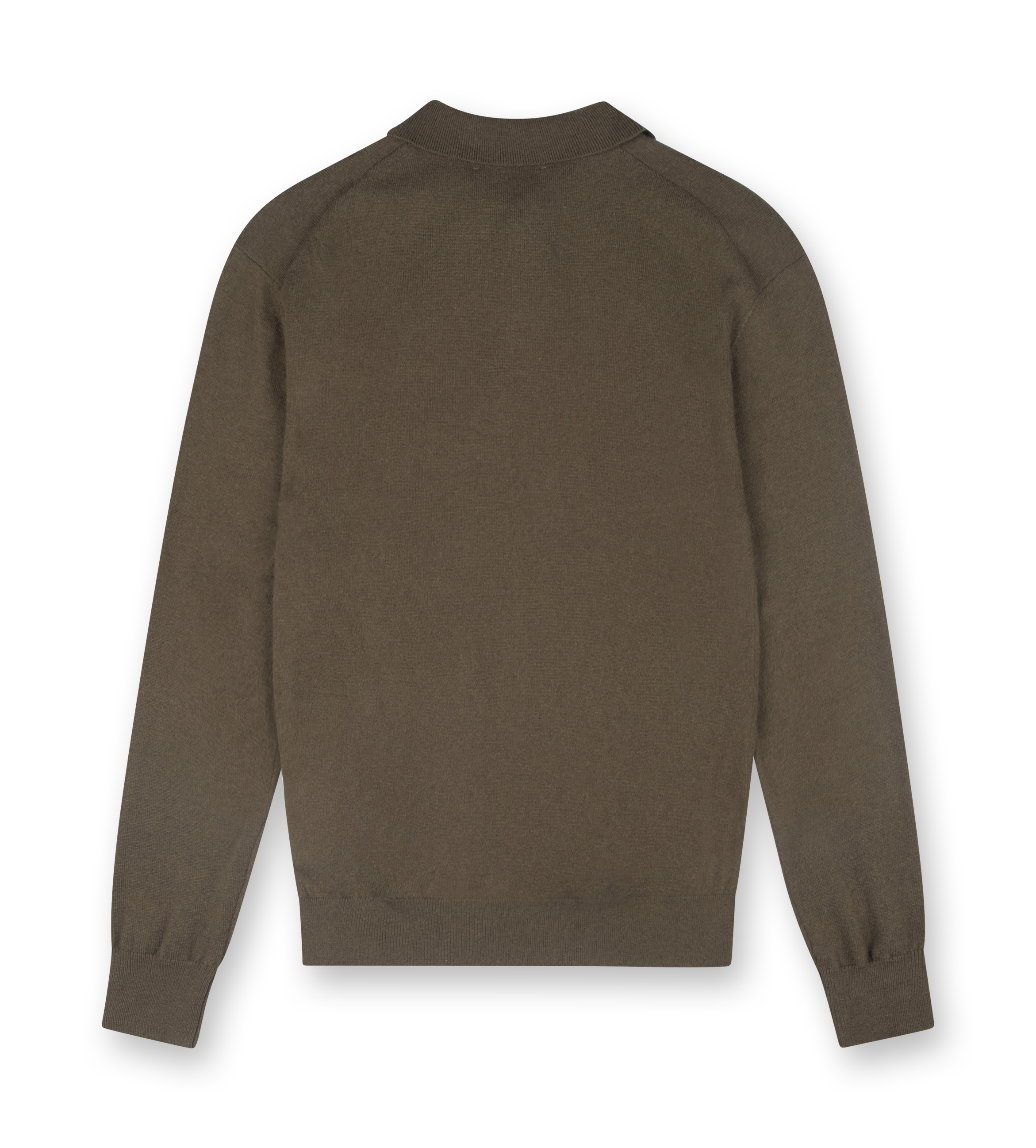 Knitted Long Sleeve Polo Green