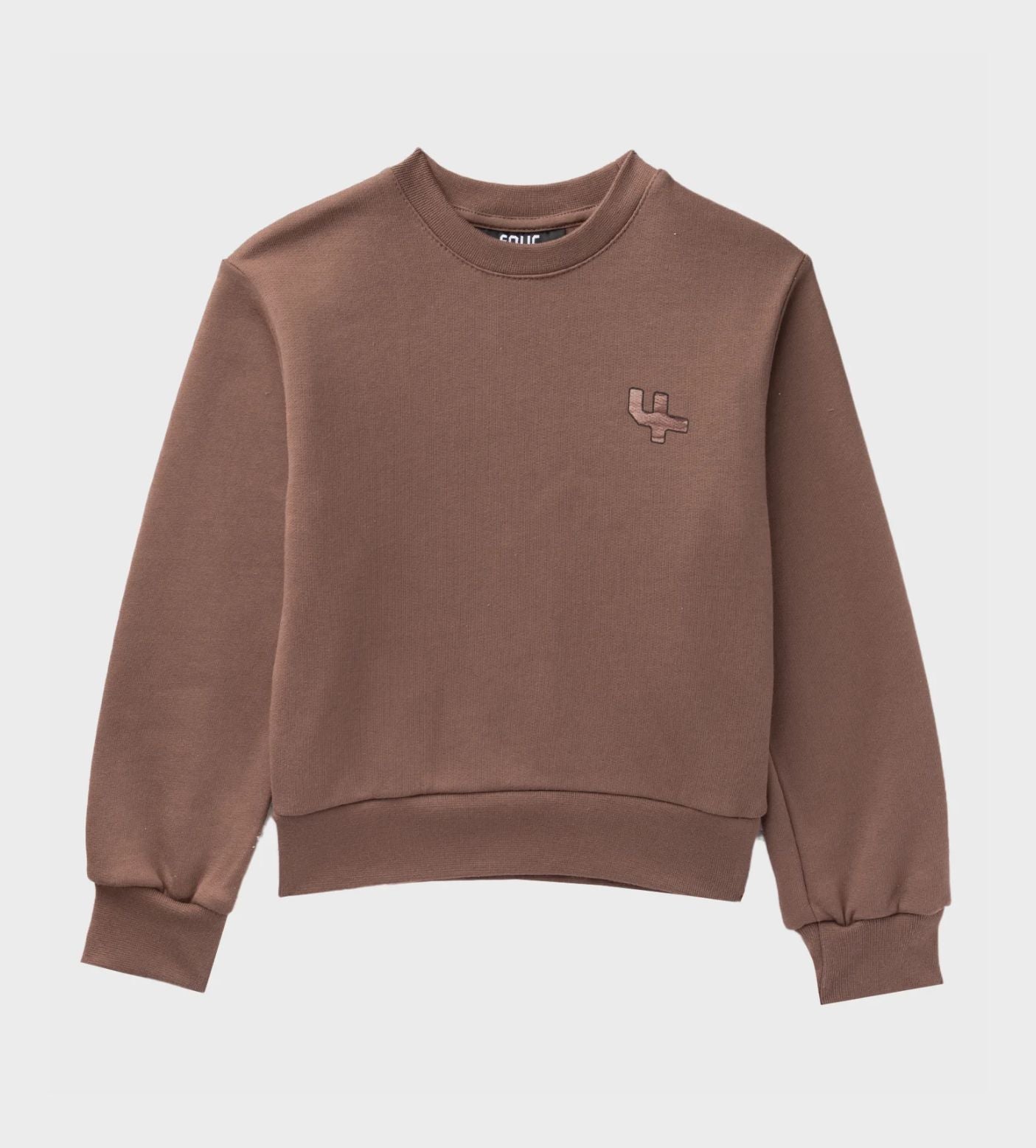 Kids Outline Logo Crewneck Coffee Quartz