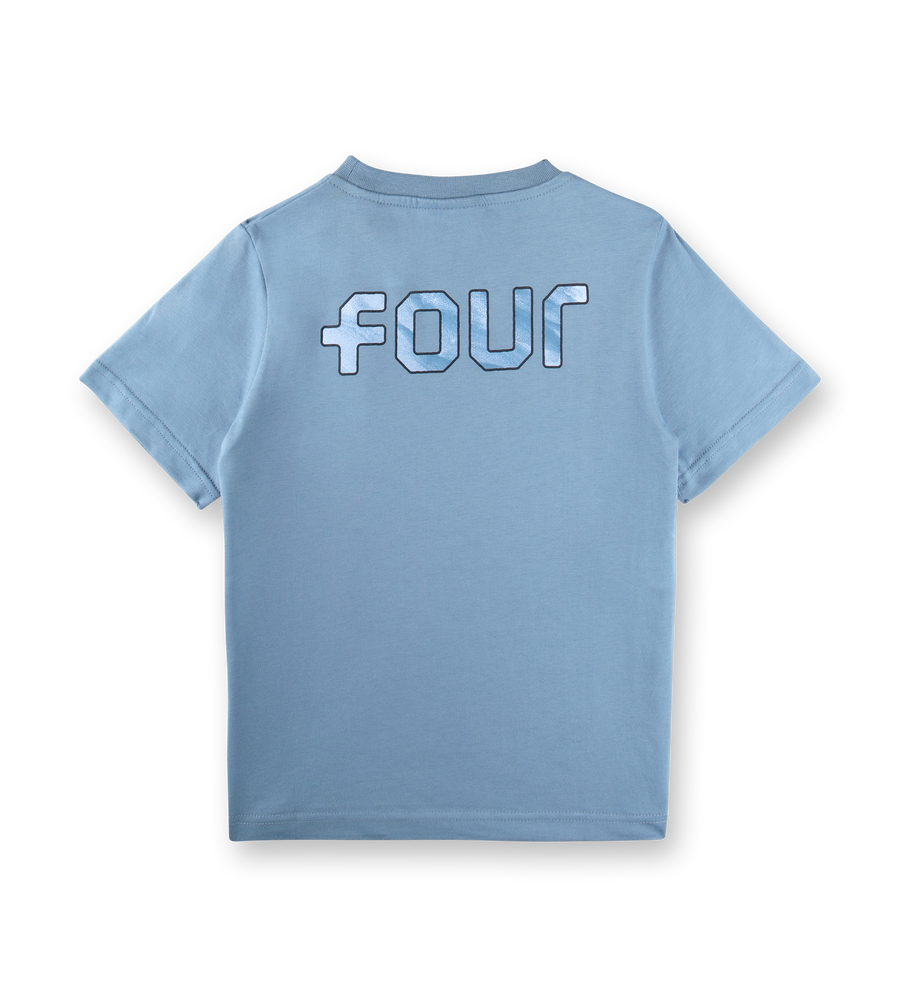 Kids Outline Logo T-shirt Celeste