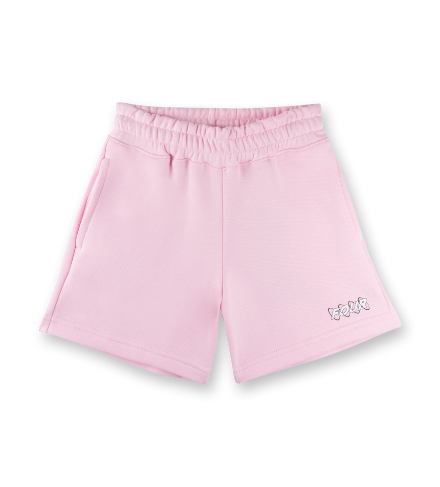 Kids Circles Logo Shorts Soft Pink